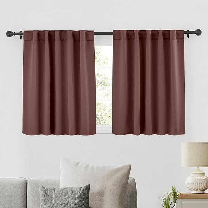 RYB HOME Blackout Curtains for Bedroom, Small Windows Shades Thermal Insulating