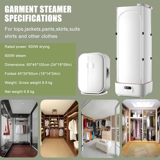 Upgraded Garment Steamers - Vertical Steam Iron 900w Automatic Wireless/Steam Closet/Folding Clothes Machine, Control Electric Clothes Drying Rack,for Clothes & Fabric