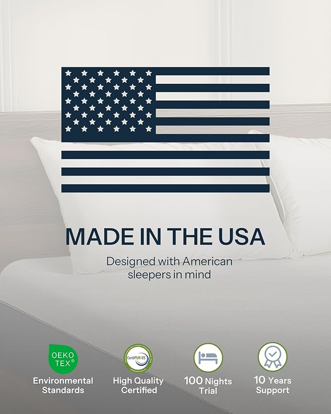 Life Balance Full Bed Mattress, 10 Inch Cooling-Gel Memory Foam Mattresses Made in USA, CertiPUR-US Certified Full Mattress in a Box, Medium Firm, Pressure Relief, Motion Isolation, CY-10-F