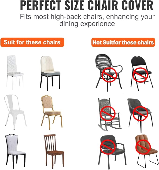 VEVOR 100 PCS Beige Chair Covers Polyester Spandex Chair Cover Stretch Slipcovers for Wedding Party Dining Banquet Chair Flat-Front Covers