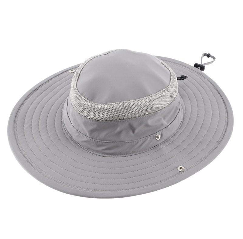 Connectyle UPF 50+ Fishing Sun Hat for Men Women Outdoor Adjustable Safari Sun Hats Summer Beach Cowboy Bucket Hat Light Grey