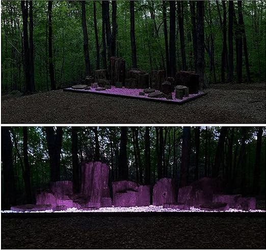 340PCS Glow Stone Glowing in The Dark Pebbles Outdoor Decor Fish Tank Gravel Rocks Decoration (Pink in Daytime, Purple in The Dark)
