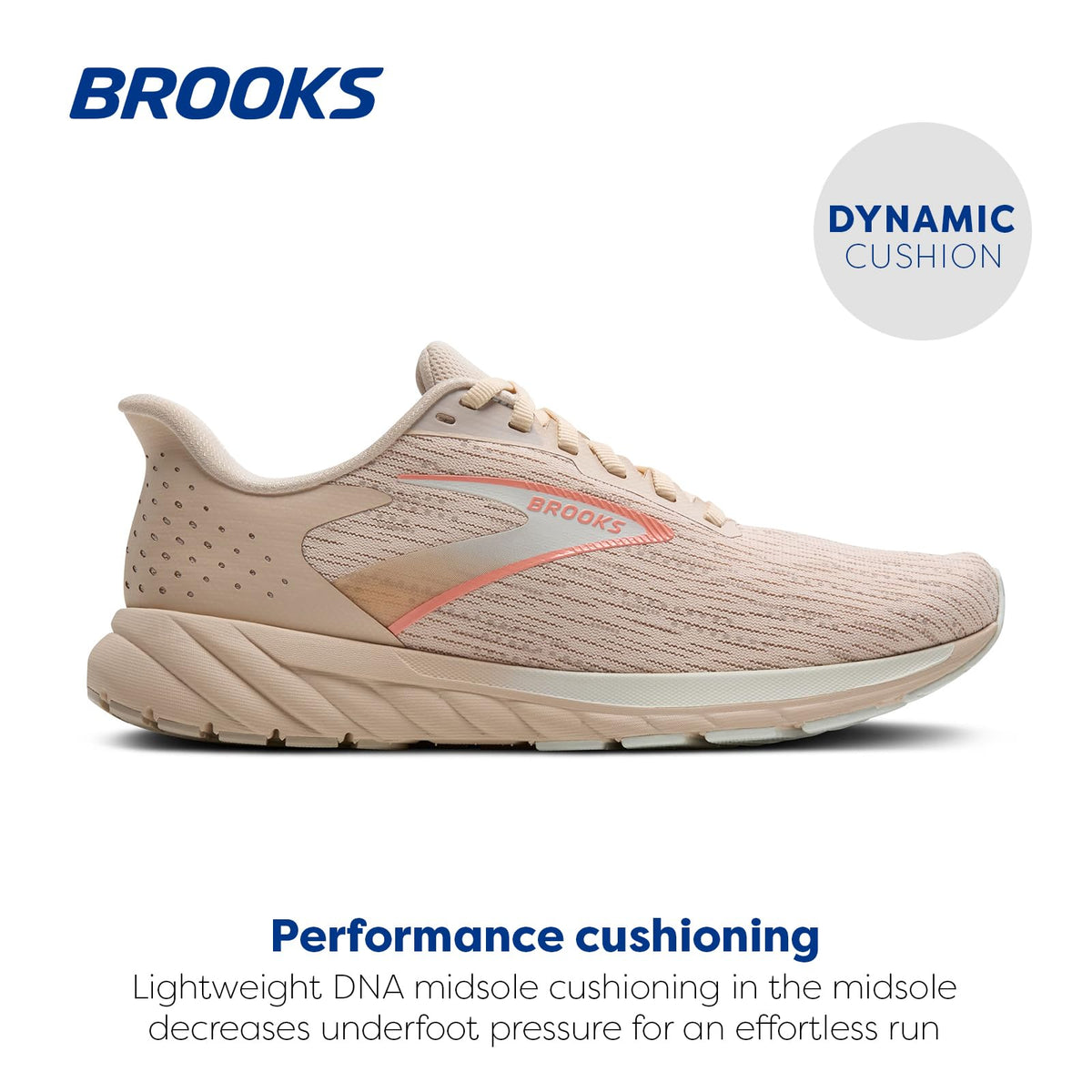 Brooks Women’s Anthem 7 Neutral Running Shoe - Almond/Grey/Desert Flower - 9 Medium