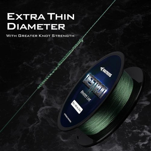 KastKing Destron Braided Fishing Line - Ultra-Thin, Abrasion Resistant, Zero Stretch & Memory, 75% Thinner Than Mono