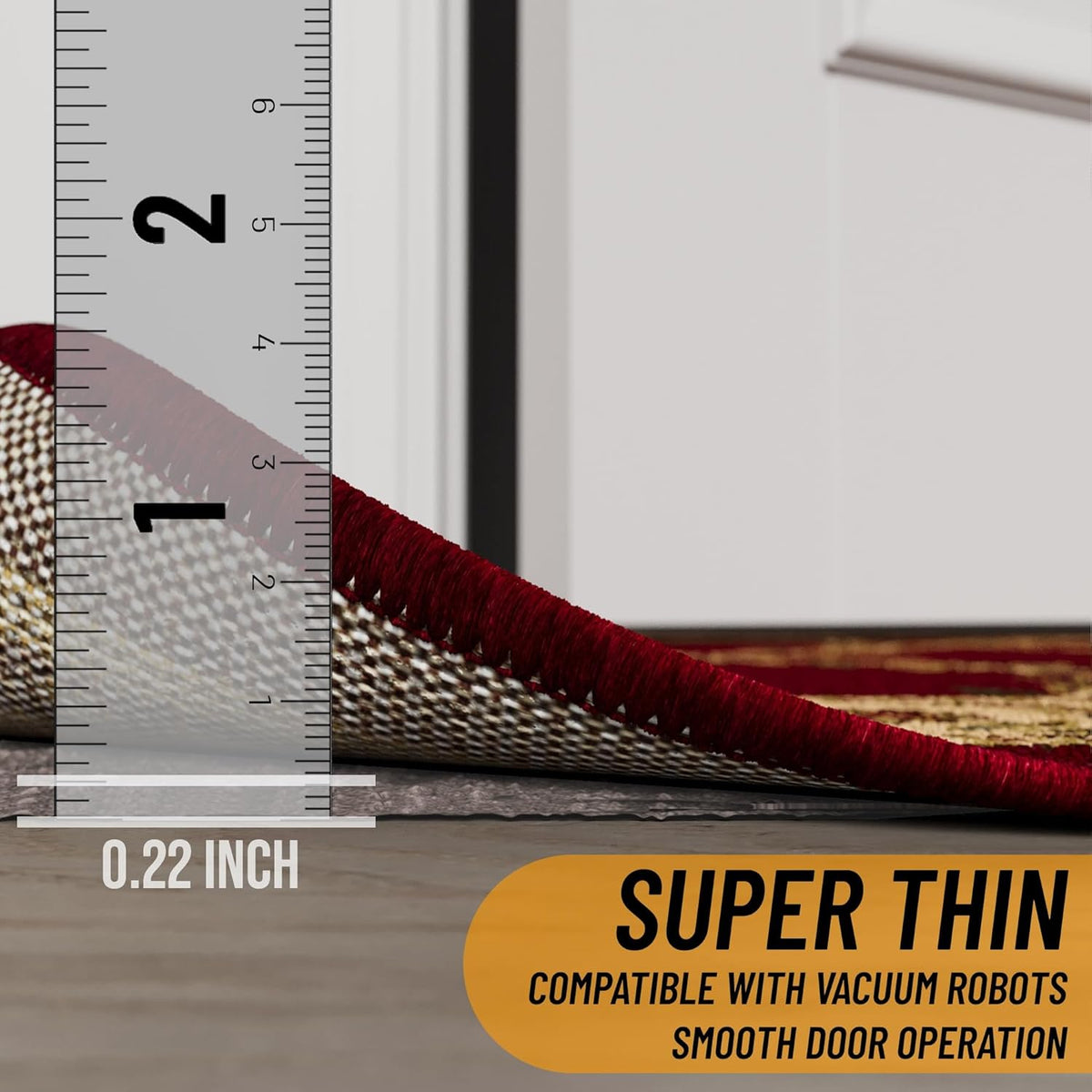 Ottomanson 8' x 8' Non-Slip Rug Pad Gripper 1/4 Inch Thick Dual Surface Felt + Rubber Gripper - Safe for All Floors, Brown