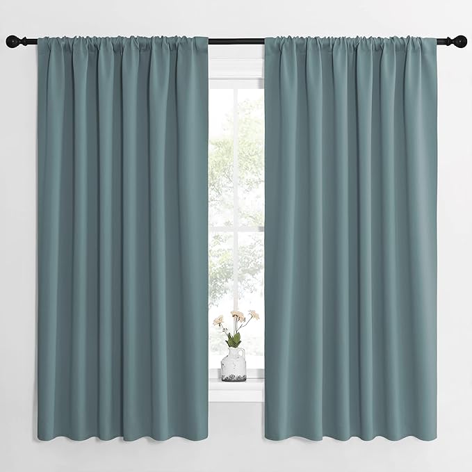 NICETOWN Greyish Blue Blackout Curtains Panels