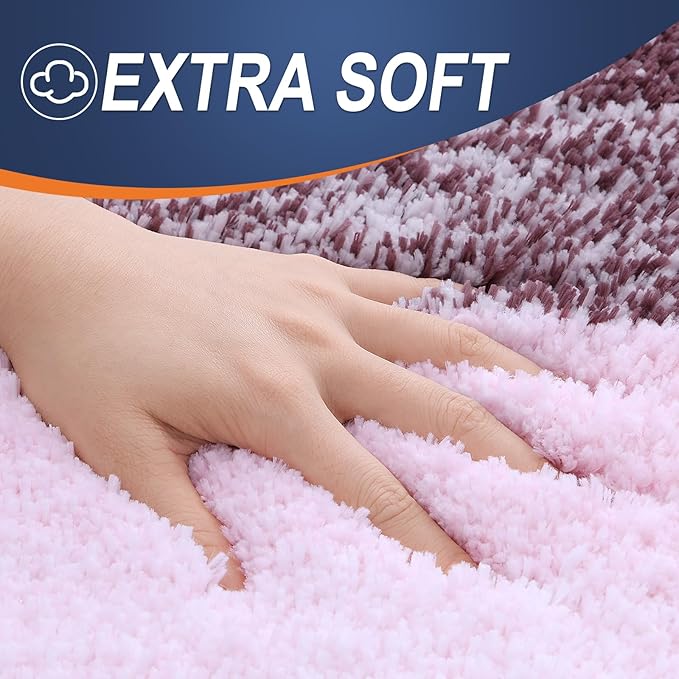 OLANLY Bathroom Runner Rugs 44x24, Extra Soft Absorbent Microfiber Bath Rugs, Rubber Backing, Quick Dry, Machine Washable Bath Mats for Bathroom Floor, Tub and Shower, Home Decor Accessories, Mauve