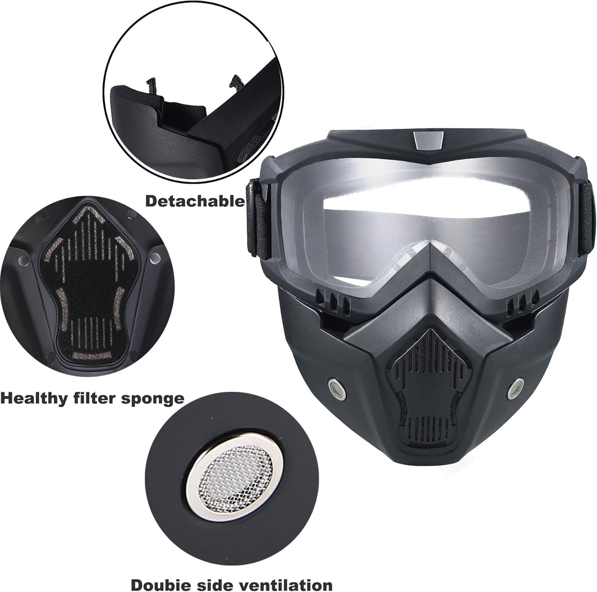 Skiennix Full Face Airsoft Mask - Tactical Paintball & Motorcycle Goggles | 2 Pack