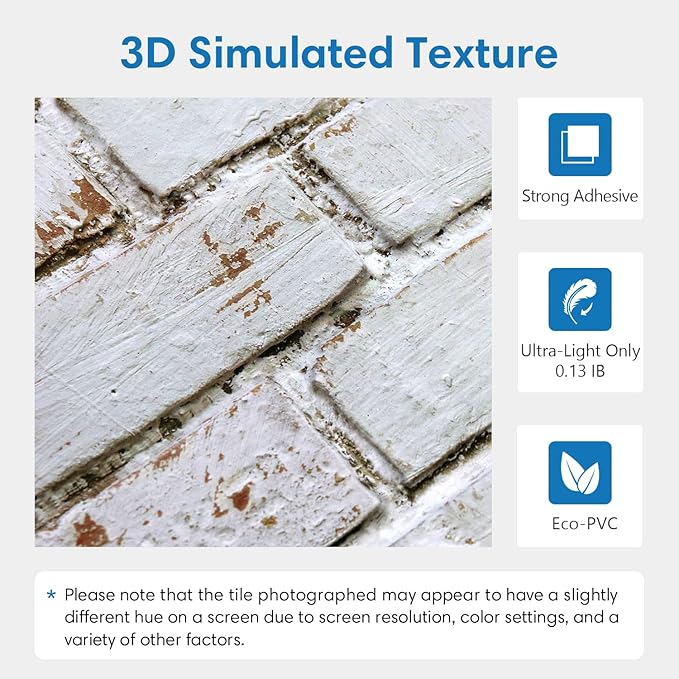 COMSTICKC 3D Faux Brick Wall Panels Peel and Stick, Small Size Self Adhesive