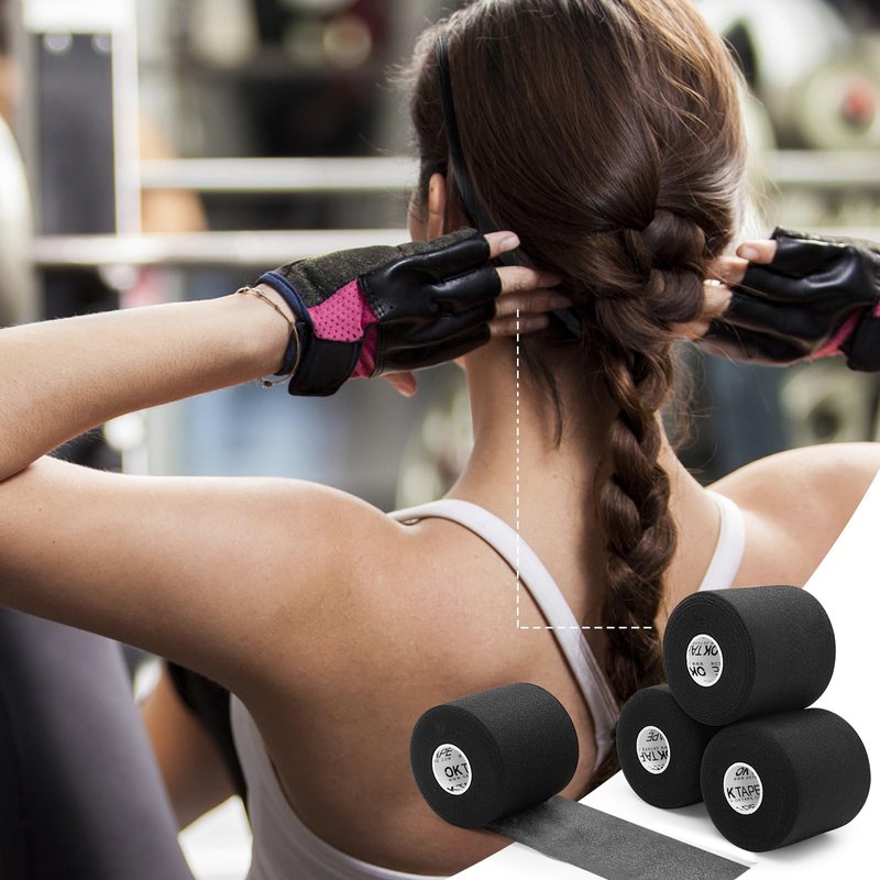 OK TAPE Pre Wrap Tape (4-Rolls, 120 Yards) - Athletic Foam Underwrap for Sports, Protect for Ankles Wrists Hands and Knees, 2.75 Inches - Black