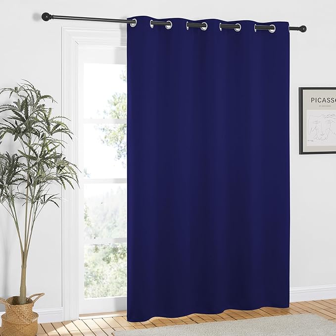 NICETOWN Navy Blue Blackout Curtains 84 inch Length, Grommet Top Room Darkening