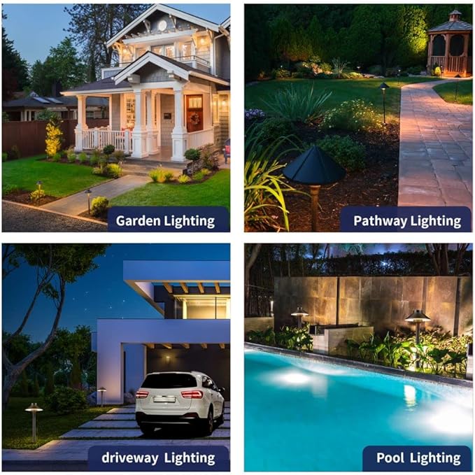 Solid Brass 12V LED Landscape Lighting Kit (12 Pack Path Lights) with 300W Low Voltage Transformer and Mechanical Timer and 250FT Wire and 50Pack Connectors for Outdoor Pathway Garden