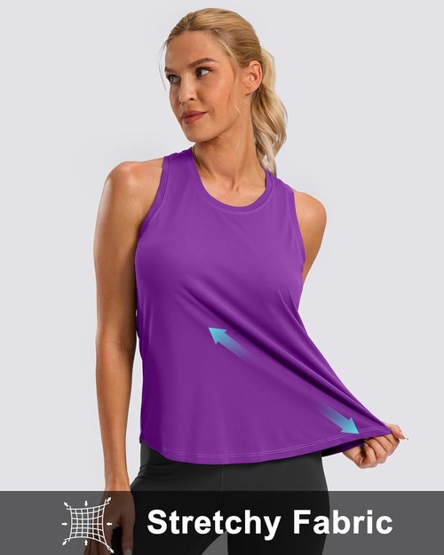 G Gradual Women's Racerback Yoga Tank Top - Loose Fit Athletic Shirt for Running & Gym Activities