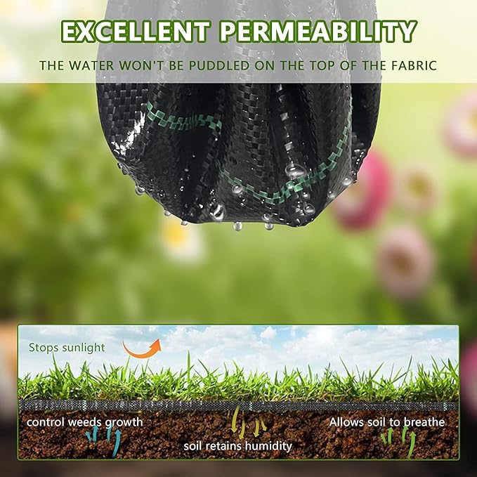 1.4ftx100ft Weed Barrier Landscape Fabric Heavy Duty???Weed Block Gardening Ground Cover Mat, Weed Control Garden Cloth ???Woven Geotextile Fabric for Underlayment???Commercial Driveway Fabric