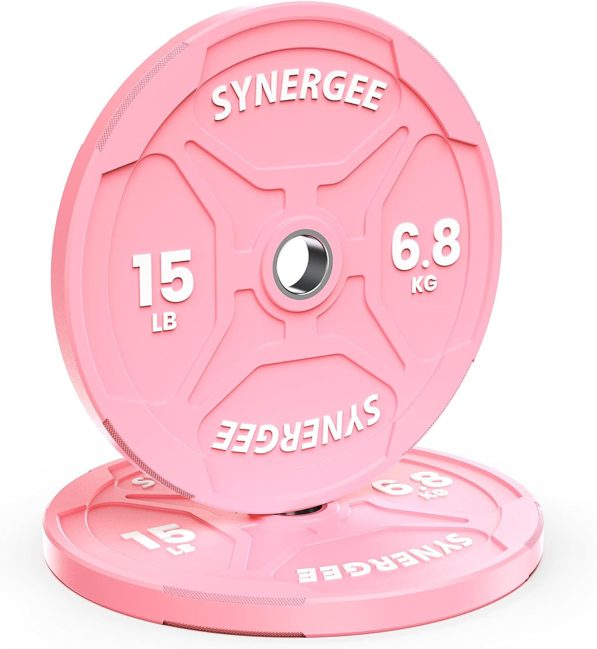Synergee Bumper Plates – Durable Olympic Weight Plates, Low-Bounce Rubber for Strength Training, Powerlifting, and Functional Workouts.