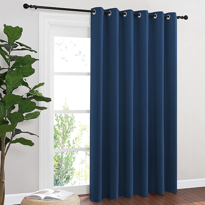 NICETOWN Blackout Sliding Door Curtains 84 Inch Length, Extra Wide Room Divider