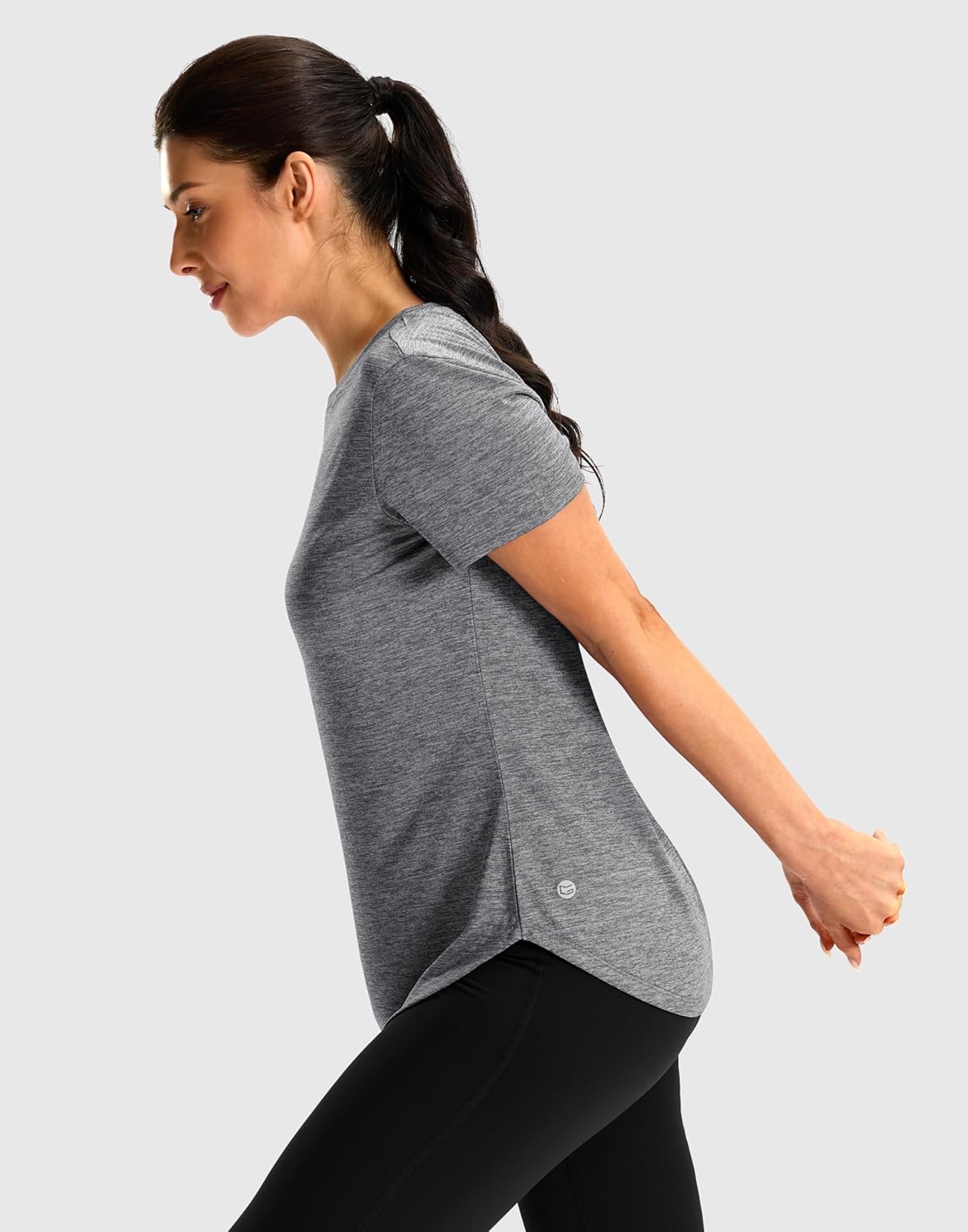 Skiennix Women's Workout Shirt - Lightweight Short Sleeve Dry Fit for Hiking & Running | Bum-Covering Length