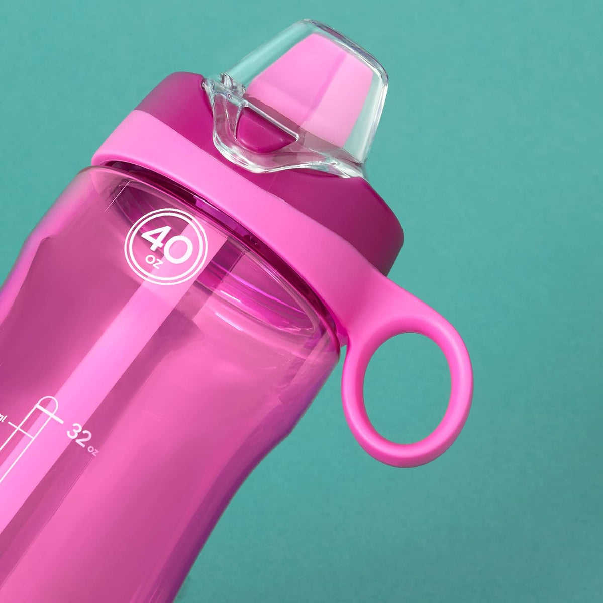 Pogo Plastic Water Bottle with Straw Lid and Carry Handle, Reusable, BPA Free, Dishwasher Safe, Perfect for Travel, School, Outdoors, and Gym | 32oz, 40oz