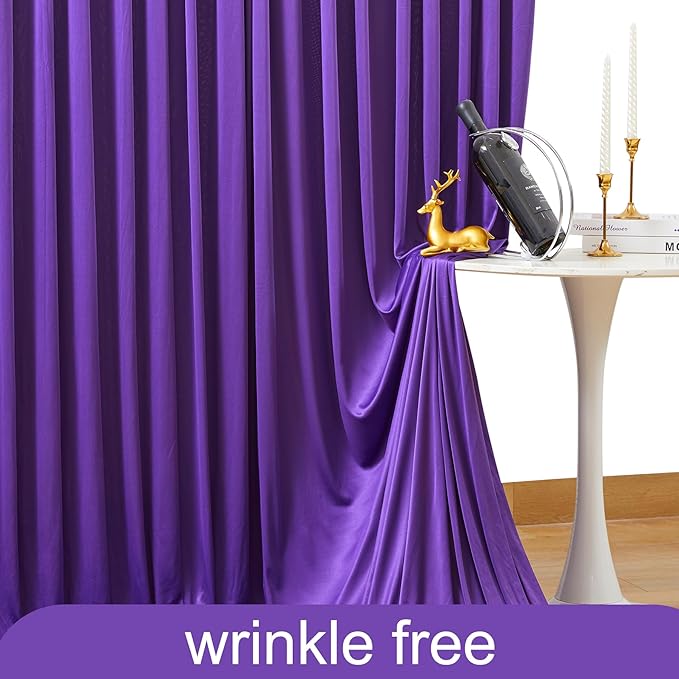 8 Panels Purple Backdrop Curtain for Parties Wedding Wrinkle Free Purple Photo Curtains Backdrop Drapes Fabric Decoration for Birthday Party Photography 40ft(W) x 10ft(H)