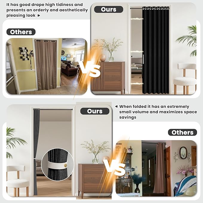 AJAZZ Blackout Door Curtains for Doorways