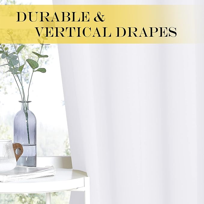 NICETOWN White Room Darkening Curtain 95 inches Long