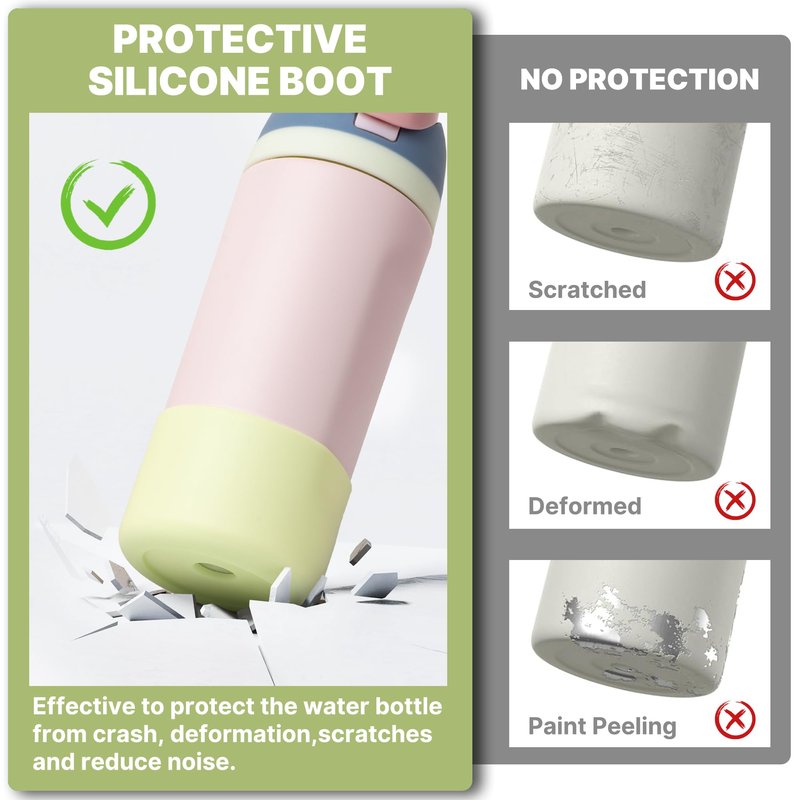 Diumepo Silicone Water Bottle Boot for Owala 14/16oz, Anti-Slip Protective Sleeve Bottom Bumper Protector for Owala 12 oz Tumbler, Flip 14 oz and FreeSip 16 oz Water Bottle (Green)