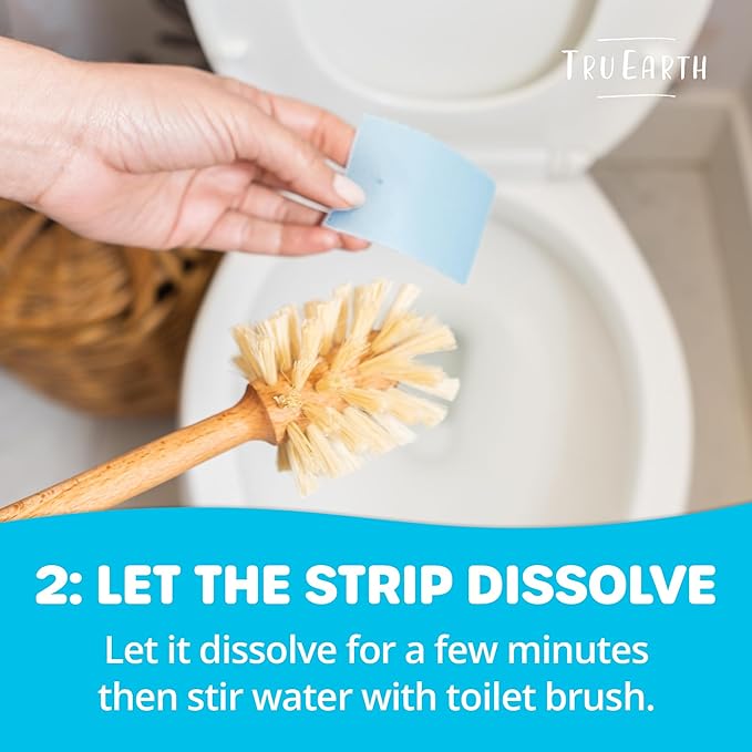 Tru Earth Toilet Bowl Cleaner Eco-Strips | Plastic Jug-Free, Septic-Safe for Cleaning | Easy to Use | 24 Strips