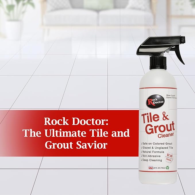 Rock Doctor Natural Tile and Grout Cleaner, Remove Stains Dirt, Oil, and Soap Scum, Heavy Duty Non-Abrasive Tile Cleaner, Natural Formula, Pack of 3