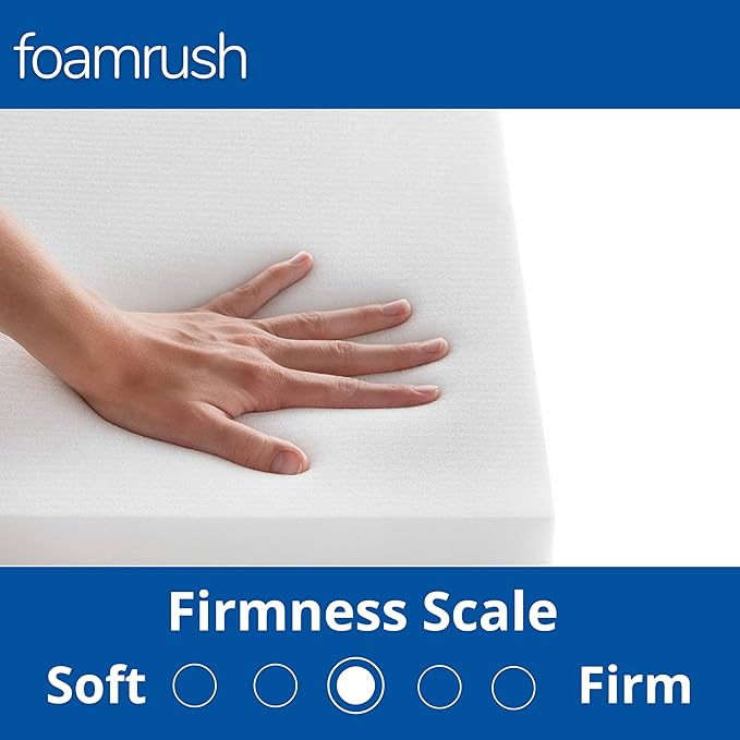 FoamRush 3-Inch Bunk (48" x 80") High Density Foam RV Mattress Replacement, Medium Firm, Pressure Relief Support, Travel Camper Trailer Truck, Made in USA, CertiPUR-US Certified, Cover Not Included