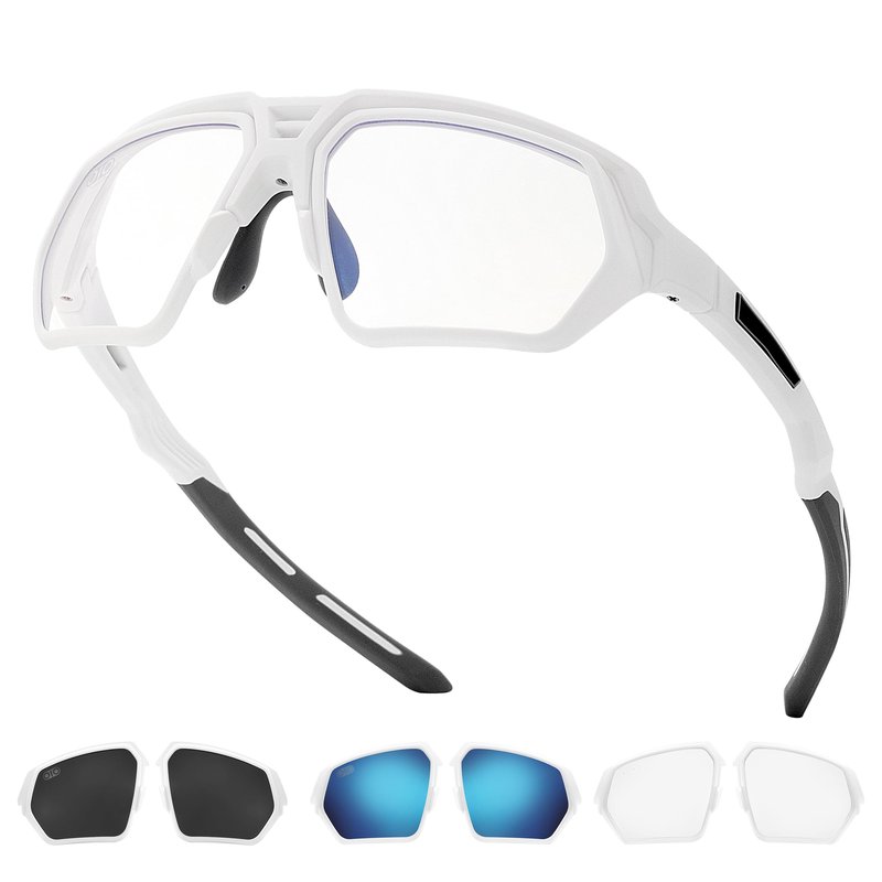 VIKISOIO Polarized Driving Glasses, 3 Interchangeable Lenses, Sport Goggles for Car, Motorcycle, Sport Sunglasses for Men Women