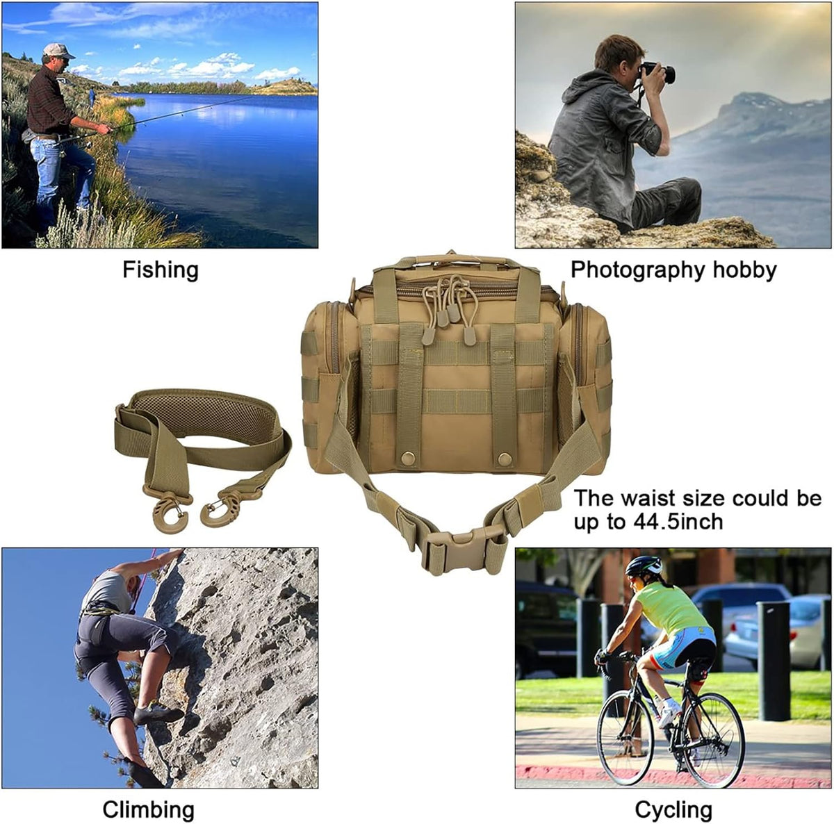 Tactical Sling Bag for Hiking & Fishing | G4Free Outdoor Waist Pack
