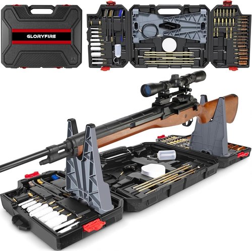GLORYFIRE Elite Gun Cleaning Kit - Universal Cleaner for Shotguns & Pistols | Includes Plastic Holder & Reinforced Rods