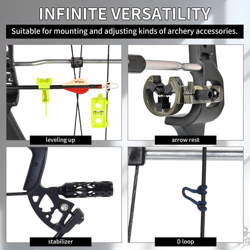 SOPOGER Bow Vise for Compound Bows - 360° Universal Adjustment Cross Bow Making Tool Compound Bow Press Recurve Bow Level Kit Archery Building Accessories for Arrow Rest & Sight Tuning