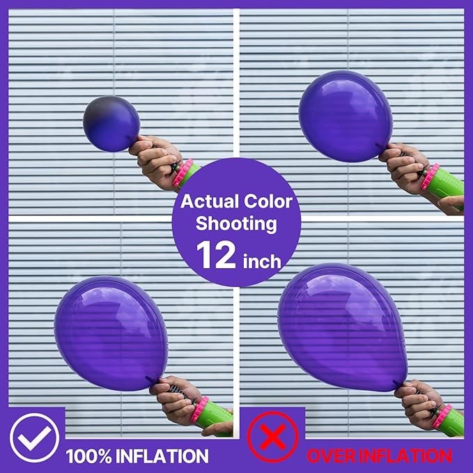 PartyWoo Dark Purple Balloons 101pcs 12 Inch Royal Purple Latex Helium Balloons for Birthday Baby Shower Graduation Anniversary Bachelorette Princess Butterfly Themed Party Decorations Purple-Y16