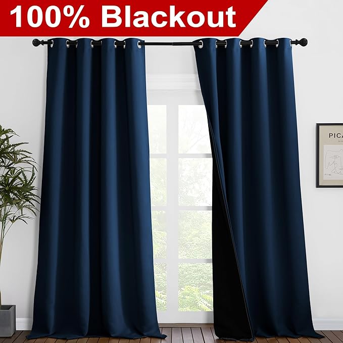 NICETOWN 100% Blackout Blinds, Laundry Room Decor Window Treatment Curtains