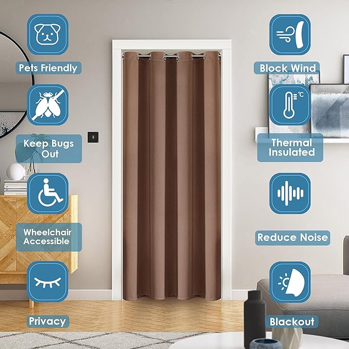 ChrisDowa Blackout Door Curtains