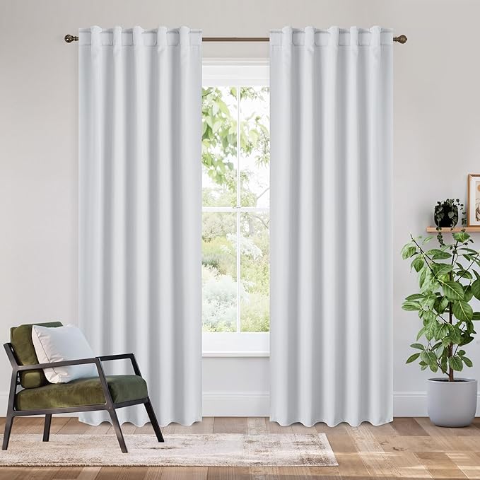 RYB HOME Bedroom Blackout Curtains 80 inches Long, 100% Blackout Thermal