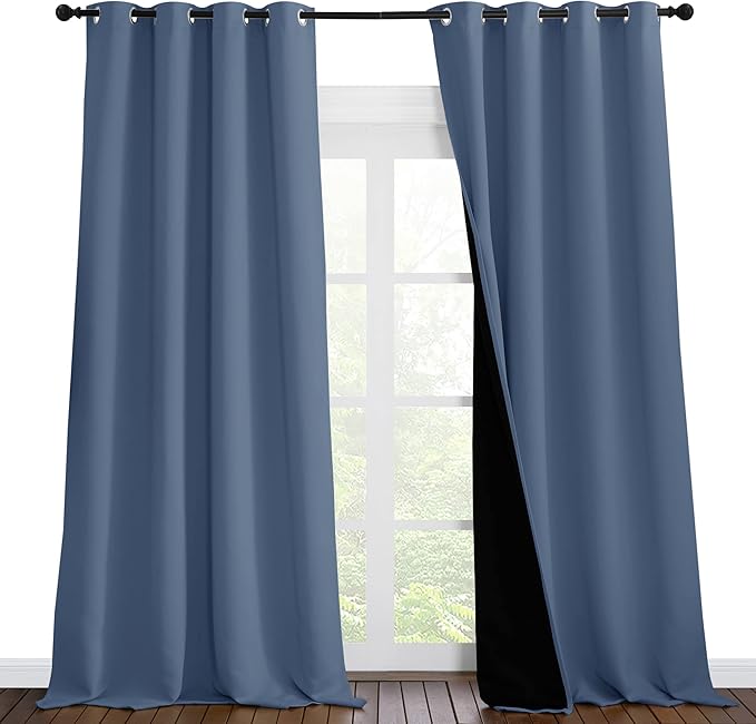 NICETOWN Insulated 100% Blackout Curtains, Noise Reducing Performance Drapes