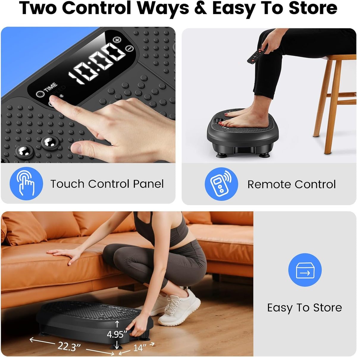 Vibration Plate Exercise Machine, Vibrating Fitness Platform for Lymphatic Drainage, Full Body Shaker Workout Equipment, Bluetooth Power Shaping Vibrate Plate, Board Sport for Home Exercise Gym