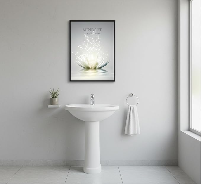 Floating Framed Zen Wall Art, Just Breathe Picture Poster
