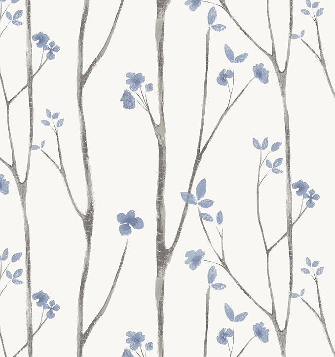 Timeet Purple Peel and Stick Wallpaper Removable Self-Adhesive Floral Wall