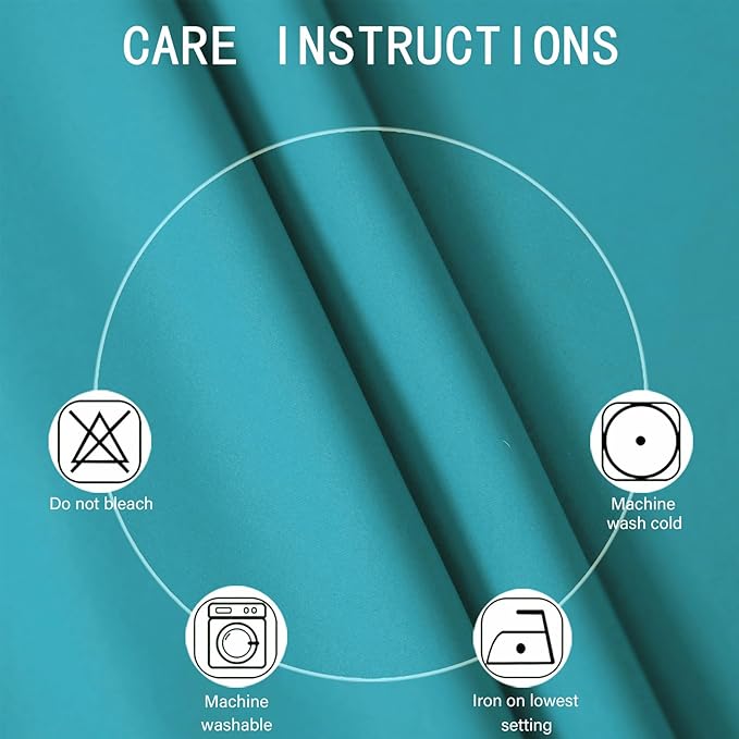 LEMOMO Blackout Curtains 66 x 72 Inch Long Teal Curtains Set of 2 Panels Room