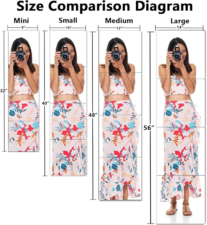 Unbreakable Full Length Wall Mirror, The Door Mirror, 2 Pack 24"x14", Acrylic