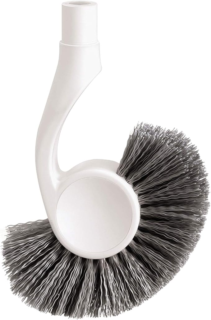 simplehuman Replacement Toilet Brush Head, Easy Screw On, Stiff Outer Bristles, White Plastic