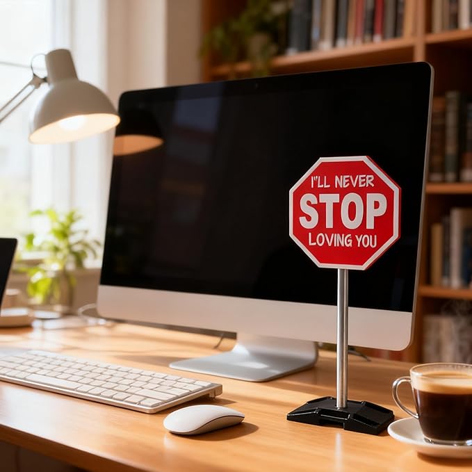 I'll Never STOP Loving You Sign - Anniversary Present Valentine's Decoration Mini Funny Desk Decor I Love You Sign Desk Plaque Valentines Gift Christmas Gift for Women Men Boyfriend Girlfriend