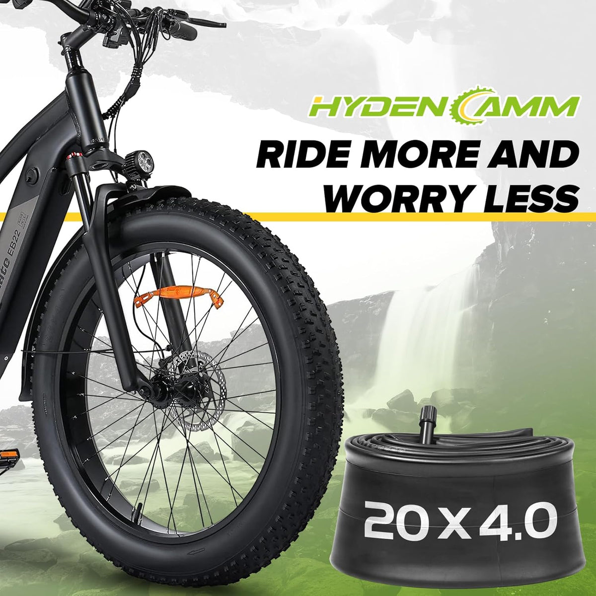 Premium Butyl Rubber Fat Bike Tube - 20x4 & 26x4.0 with AV 32mm Schrader Valve | Includes Tire Levers