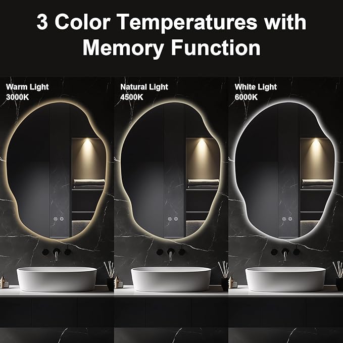 Asymmetrical LED Bathroom Mirror
