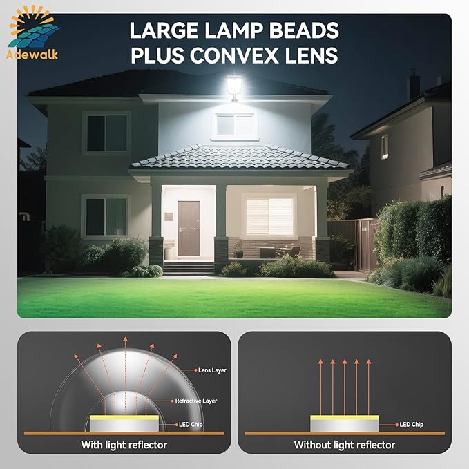5000W Solar Lights Outdoor - 7000K LED Solar Street Lights Outdoor with Motion Sensor and Remote Control, IP66 Waterproof, Dusk to Dawn for Yard, Patio, 2 Pack