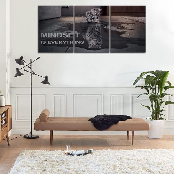 Mindset is Everything Motivational Wall Art, KAWAHONE Inspirational