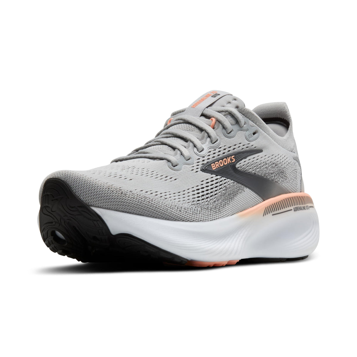 Brooks Women’s Adrenaline GTS 25 Supportive Running & Walking Shoe - Grey/Blackened Pearl/Coral - 11 Narrow